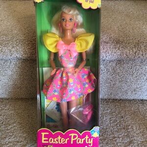 Mattel Easter Party Barbie Doll with Pink and Yellow Outfit
